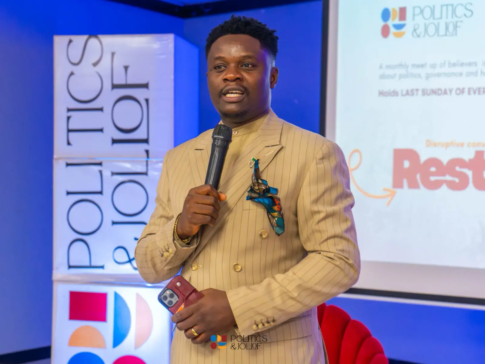 The host introducing the topic